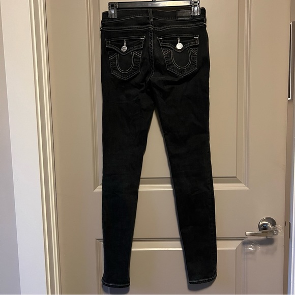 True Religion Casey with Flap in Tarmac Black colour size 24 skinny jeans dark - Picture 6 of 14